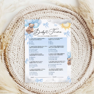 Baby Shower Trivia Game 