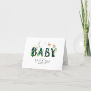 Baby Shower Tropical Greenery Thank You Card