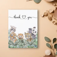  Baby Shower Tropical Jungle Animals Thank you