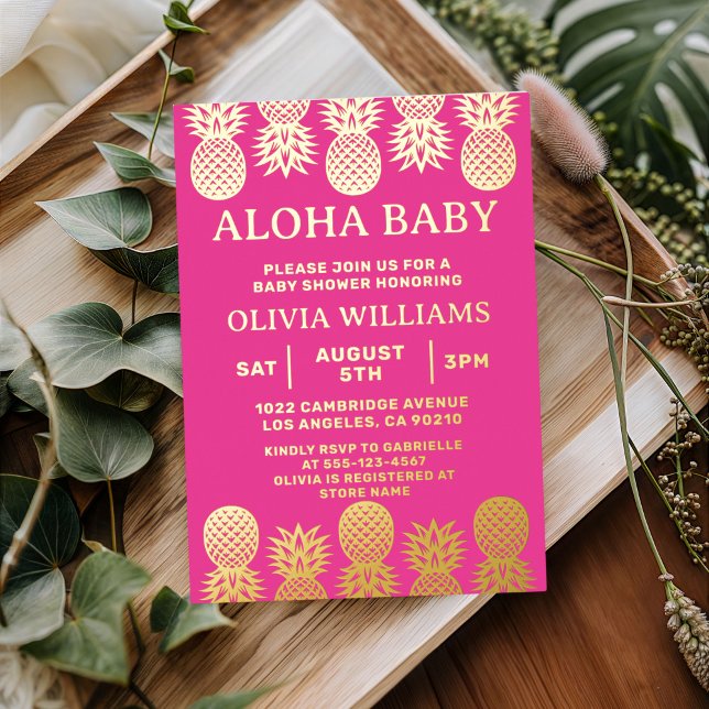 Baby Shower Tropical Pineapple Luau Pink (Creator Uploaded)