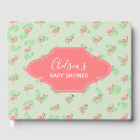 Baby Shower Tropical Watercolor Flamingo Name