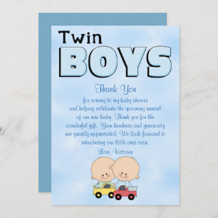 Baby Shower Twin Boys Invitation