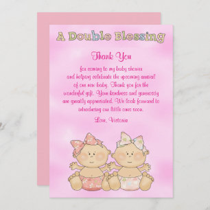 Baby Shower Twin Girls Invitation