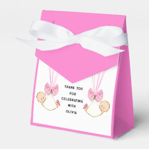 Baby Shower Twin Girls Thank You Favour Box