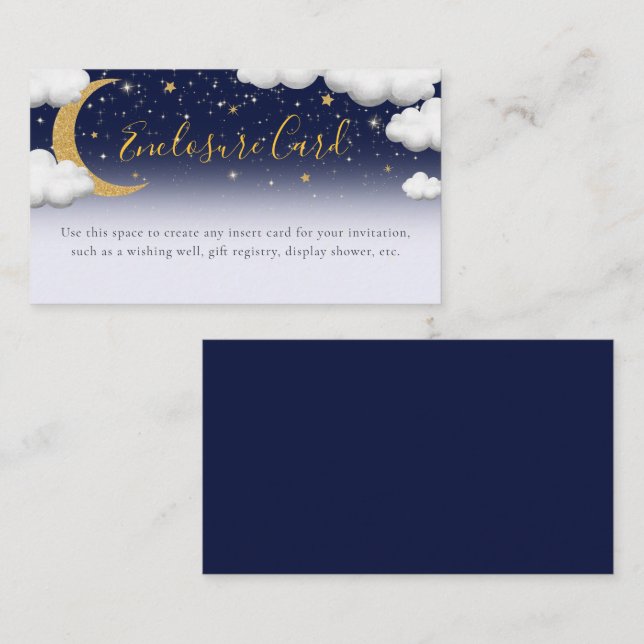 Baby Shower Twinkle Twinkle Little Star Enclosure Card (Front/Back)