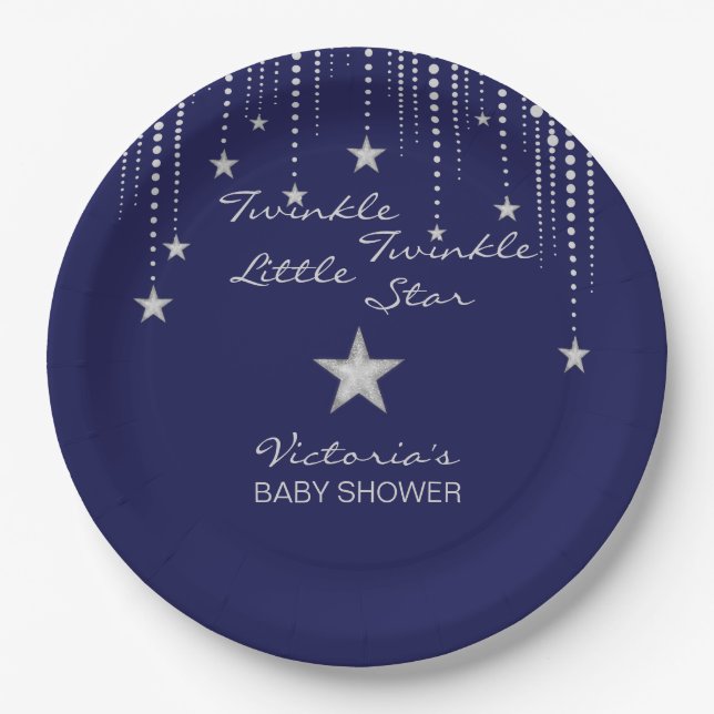 Baby Shower Twinkle Twinkle Little Star Paper Plate (Front)