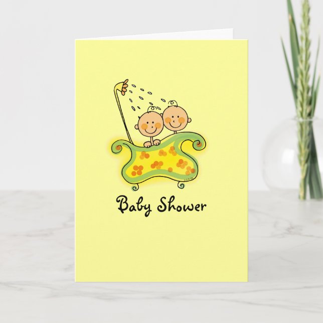 Baby shower (twins) invitation (Front)