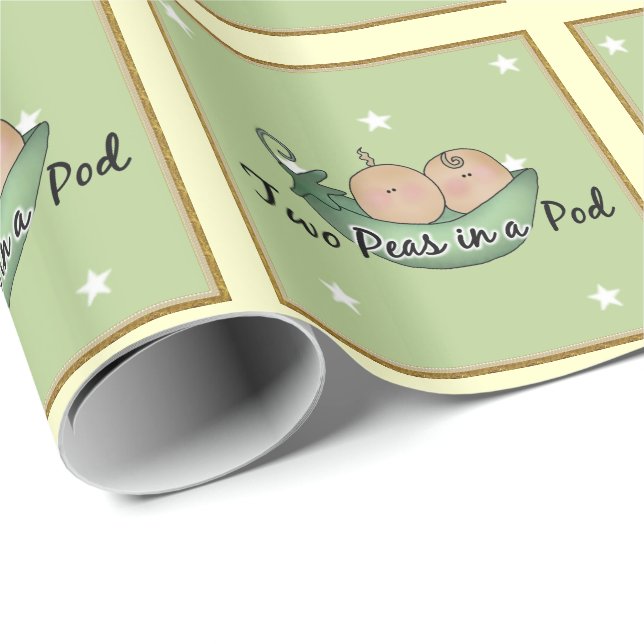 baby Shower Twins wrapping paper (Roll Corner)