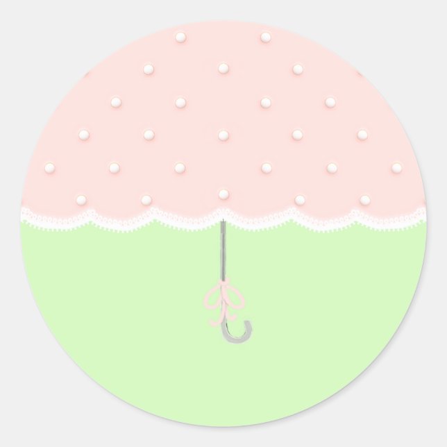 Baby Shower Umbrella Classic Round Sticker (Front)
