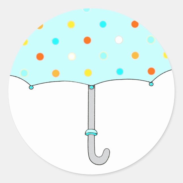 Baby Shower Umbrella Classic Round Sticker (Front)