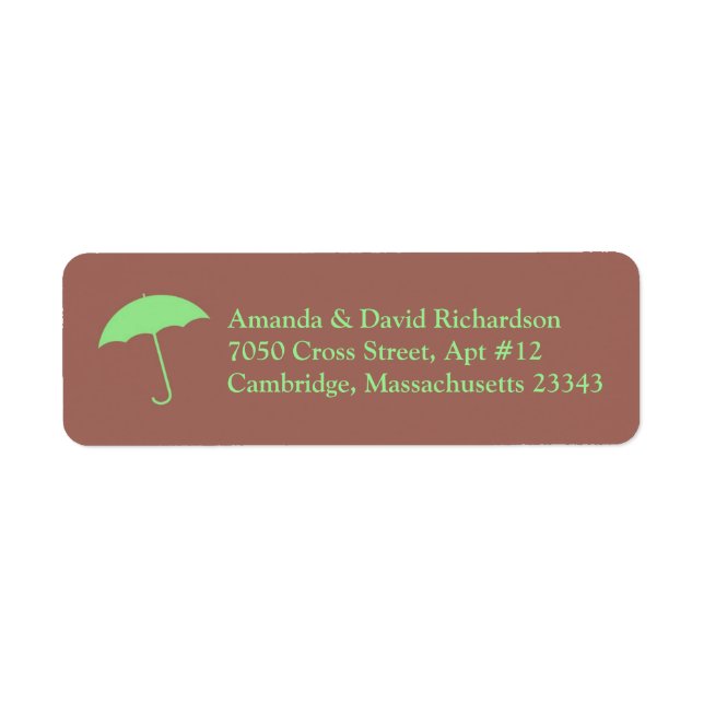 Baby Shower Umbrella Return Address Labels (Front)