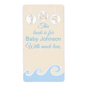 Baby Shower "Under the Sea" Bookplate Sheet of 8