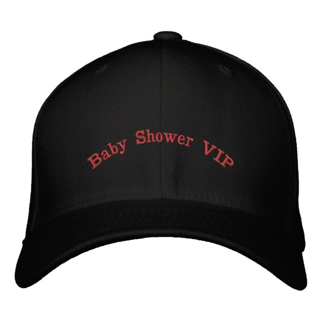 Baby Shower VIP Front M Initial Back Black Flexfit Embroidered Hat (Front)