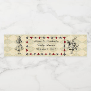 Baby Shower Water Bottle Label, Alice Wonderland Label