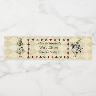 Baby Shower Water Bottle Label, Alice Wonderland Label