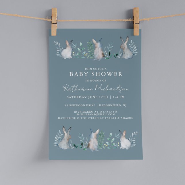 BABY SHOWER | Watercolor Bunny Invitation (Creator Uploaded)