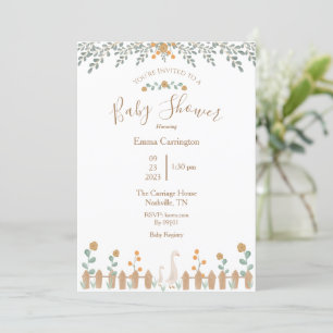 Baby Shower Watercolor Floral Script Invitation