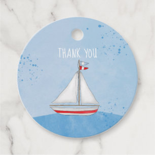 Baby Shower Watercolor Nautical Cute Thank You Favour Tags