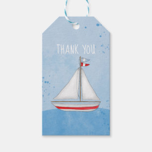 Baby Shower Watercolor Nautical Thank You Cute Gift Tags