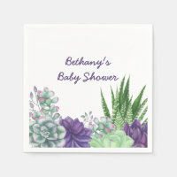Baby Shower Watercolor Succulents