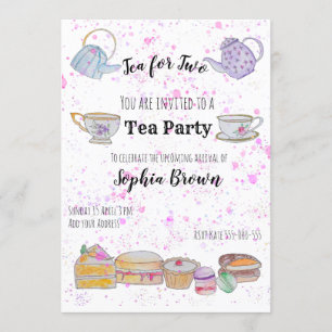 Baby Shower watercolour invitation (girl)