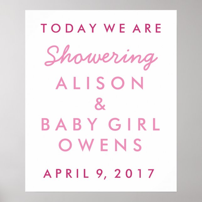 Baby Shower Welcome Poster (Front)