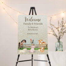 Baby Shower Welcome Sign Barnyard Farm Animals