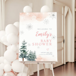 Baby shower welcome sign, winter wonderland