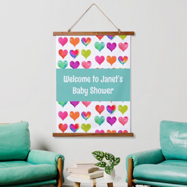 Baby shower welcome tapestry (Living Room)