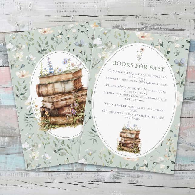 Baby Shower Wildflower, Bring a book for baby Enclosure Card (Creator Uploaded)