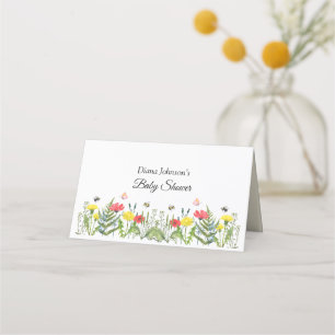 Baby Shower wildflower Place Card