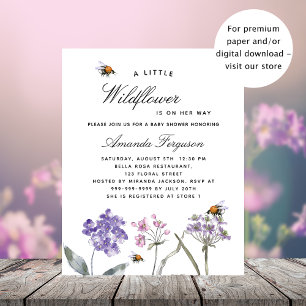 Baby Shower wildflower violet budget invitation Flyer