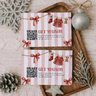 Baby Shower Winter Gift QR Code Registry Card