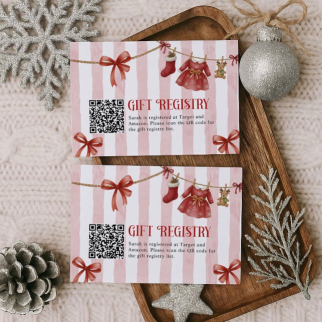 Baby Shower Winter Gift QR Code Registry Card (Creator Uploaded)