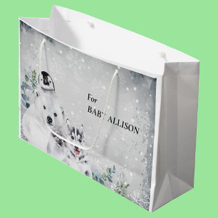Baby Shower winter Snow Christmas Arctic Animal Large Gift Bag