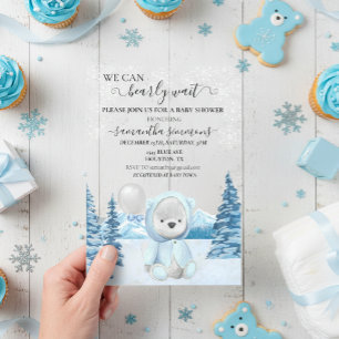 Baby shower Winter Teddy Bear  Acrylic Invitations