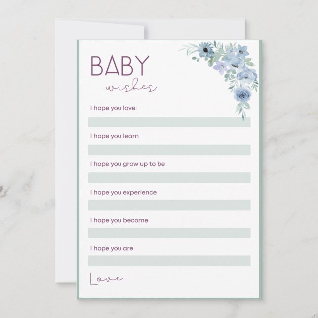 Baby Shower Wishes Invitation (Front)