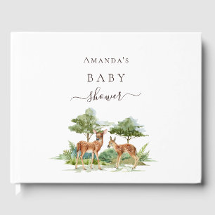 Baby shower woodland animals deer forest guest book