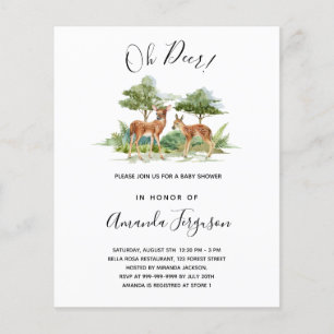 Baby shower woodland forest animal deer invitation