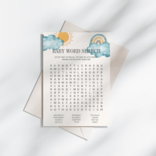 Baby Shower Word Search Game Card