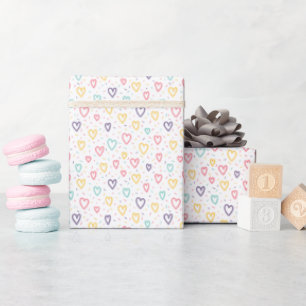 Baby Shower Wrapping Paper Baby Colourful Hearts