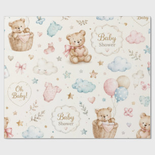 Baby Shower Wrapping Paper Elegant Baby Cut Gift 