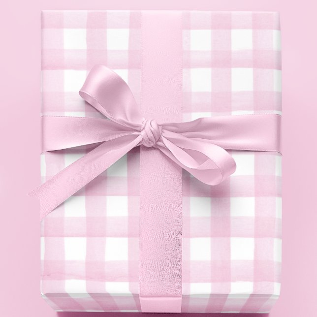 Baby Shower Wrapping Paper Girl Pink Gingham (Creator Uploaded)