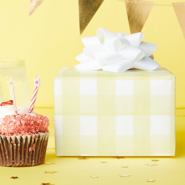 Baby Shower Wrapping Paper Yellow Gingham (Birthday Party)