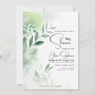 Baby Shower- Yellow Green Botanical Invitation