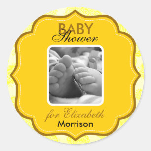 Baby Shower Yellow Stickers