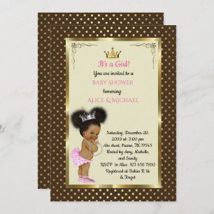 Baby ShowerGirl etnic, Princess Girl African,trend Invitation