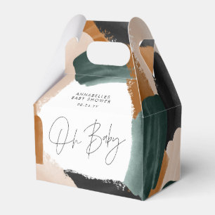Baby showerOh baby terracotta abstract painted Favour Box