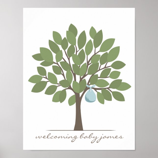 Baby Signature Tree - Blue Poster (Front)