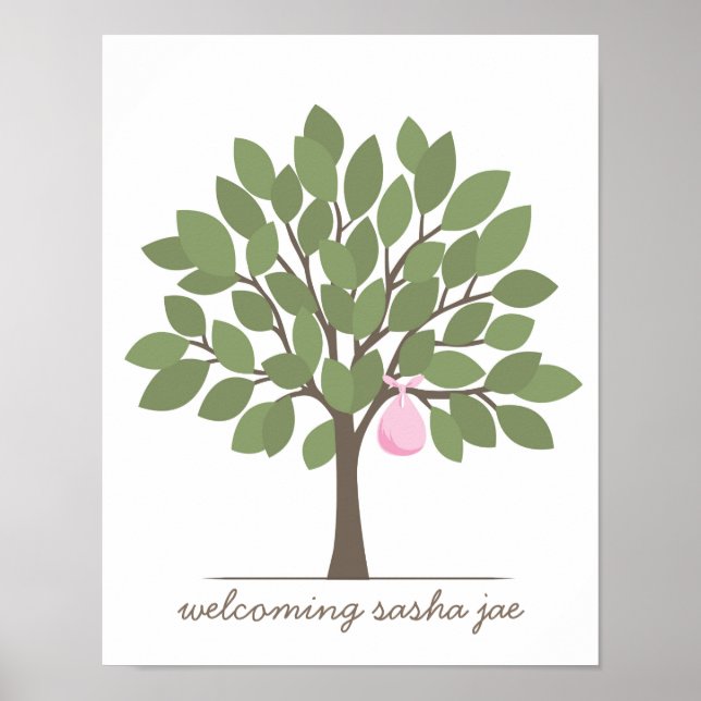 Baby Signature Tree - Pink Poster (Front)